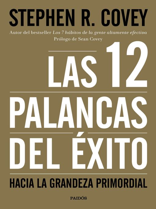 Detalles del título Las 12 palancas del éxito de Stephen R. Covey - Lista de espera